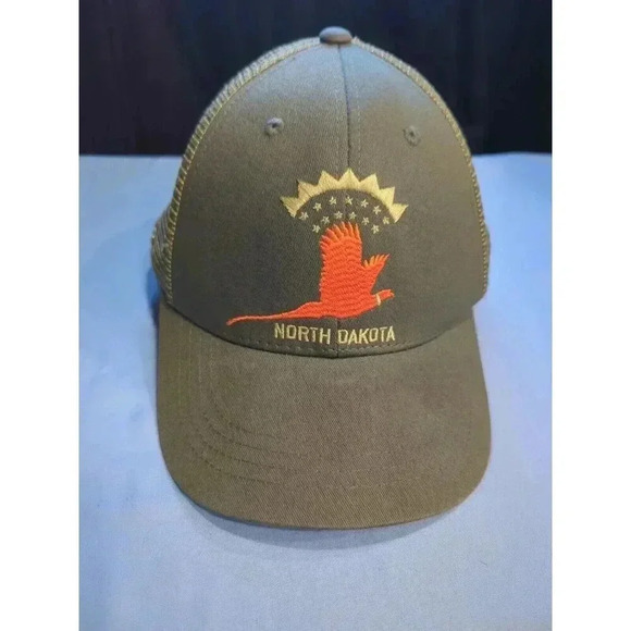 North Dakota Trucker Unisex Hat OS RepYourWater Green Embroidered Snapback‎ Mesh - Picture 1 of 10
